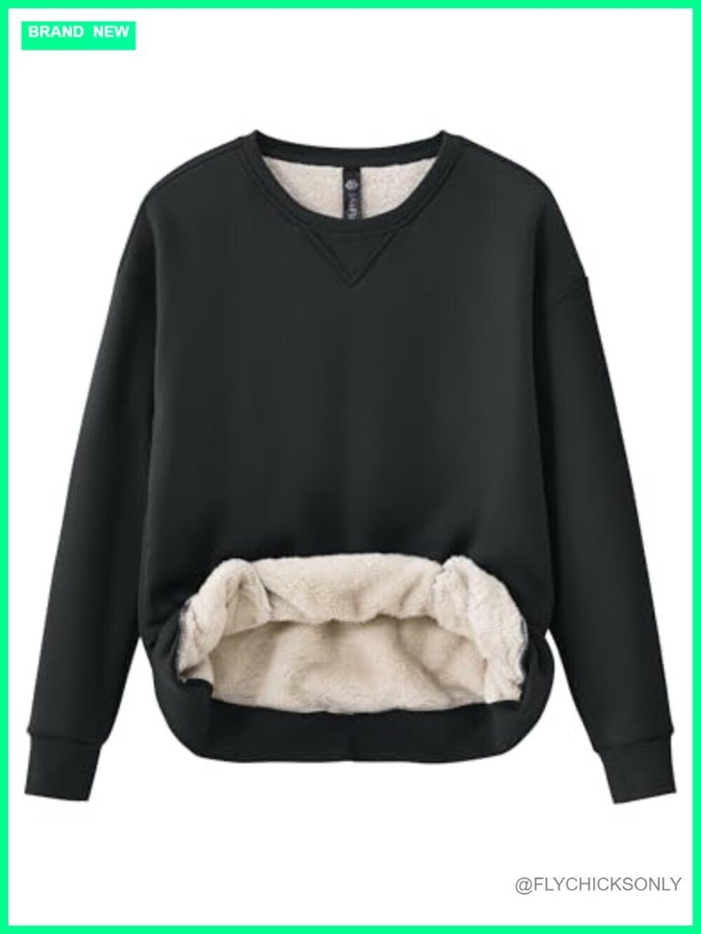MoFiz Womens Fleece Sherpa Lined Sweatshirt Crewneck Pullover